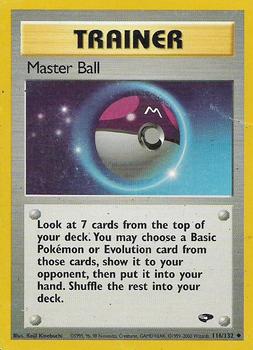 2000 Pokemon Gym Challenge #116/132 Master Ball Front