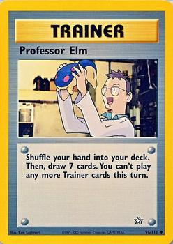 2000 Pokemon Neo Genesis #96/111 Professor Elm Front