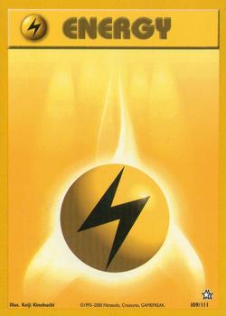 2000 Pokemon Neo Genesis #109/111 Lightning Energy Front