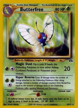 2001 Pokemon Neo Discovery #19/75 Butterfree Front