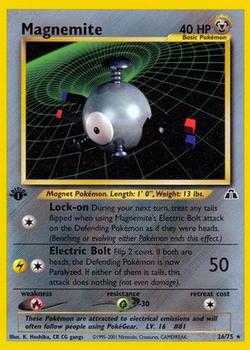 2001 Pokemon Neo Discovery #26/75 Magnemite Front