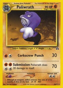 2001 Pokemon Neo Discovery #28/75 Poliwrath Front