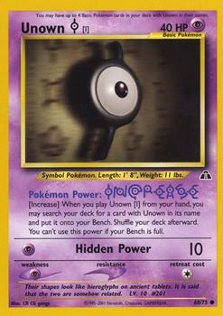 2001 Pokemon Neo Discovery #68/75 Unown I Front