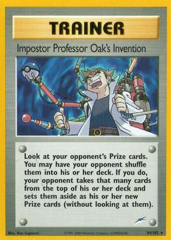 2002 Pokemon Neo Destiny #94/105 Impostor Professor Oak's Invention Front