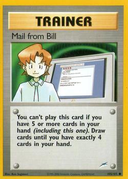 2002 Pokemon Neo Destiny #105/105 Mail from Bill Front