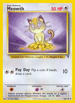 2002 Pokemon Legendary Collection #53/110 Meowth Front