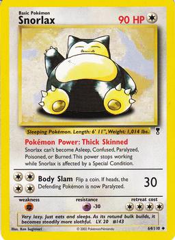 2002 Pokemon Legendary Collection #64/110 Snorlax Front
