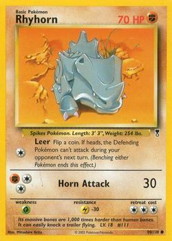 2002 Pokemon Legendary Collection #90/110 Rhyhorn Front