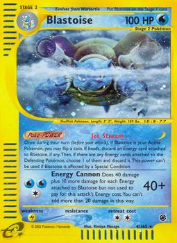 2002 Pokemon Expedition Base Set #4/165 Blastoise Front