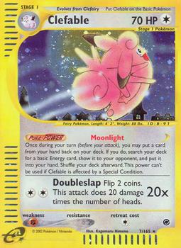 2002 Pokemon Expedition Base Set #7/165 Clefable Front