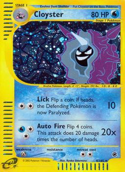 2002 Pokemon Expedition Base Set #8/165 Cloyster Front