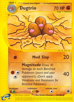 2002 Pokemon Expedition Base Set #44/165 Dugtrio Front