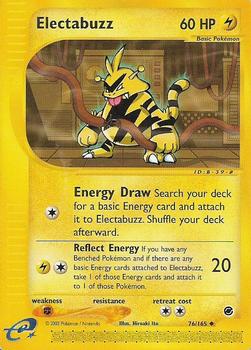 2002 Pokemon Expedition Base Set #76/165 Electabuzz Front