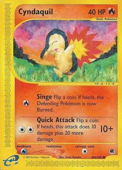 2002 Pokemon Expedition Base Set #104/165 Cyndaquil Front