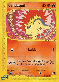 2002 Pokemon Expedition Base Set #105/165 Cyndaquil Front