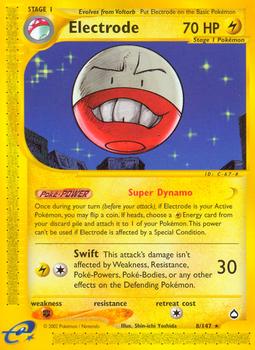 2003 Pokemon Aquapolis #8/147 Electrode Front