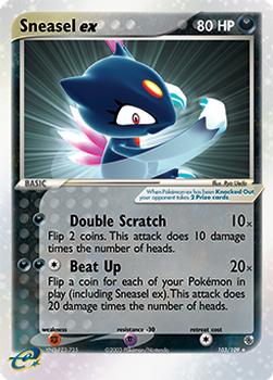 2003 Pokemon EX Ruby & Sapphire #103/109 Sneasel ex Front