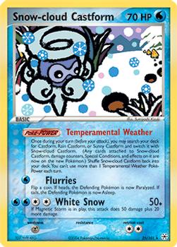 2004 Pokemon EX Hidden Legends #25/101 Snow-cloud Castform Front