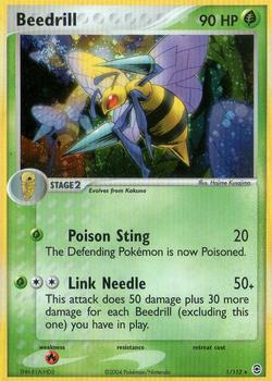 2004 Pokemon EX FireRed & LeafGreen #1/112 Beedrill Front