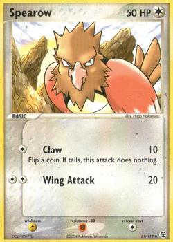 2004 Pokemon EX FireRed & LeafGreen #81/112 Spearow Front