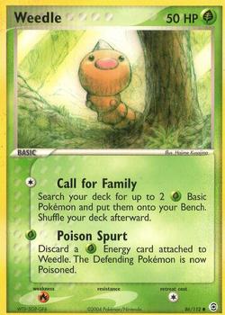2004 Pokemon EX FireRed & LeafGreen #86/112 Weedle Front