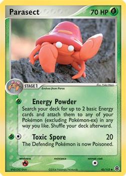 2004 Pokemon EX FireRed & LeafGreen #43/112 Parasect Front