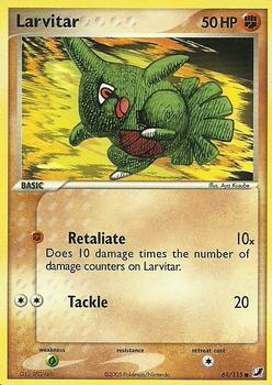 2005 Pokemon EX Unseen Forces #61/115 Larvitar Front