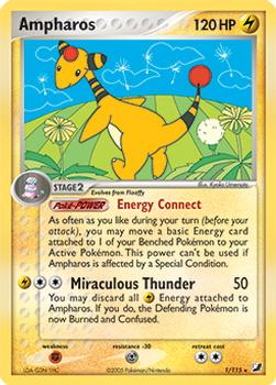 2005 Pokemon EX Unseen Forces #1/115 Ampharos Front
