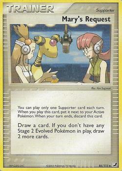 2005 Pokemon EX Unseen Forces #86/115 Mary's Request Front