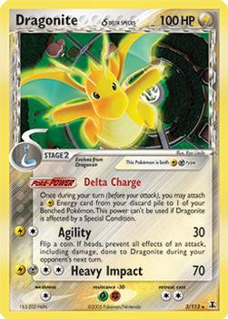 2005 Pokemon EX Delta Species #3/113 Dragonite Front