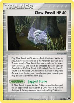 2006 Pokemon EX Legend Maker #78/92 Claw Fossil Front
