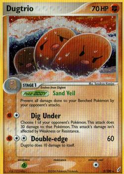 2006 Pokemon EX Crystal Guardians #5/100 Dugtrio Front