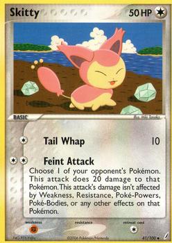 2006 Pokemon EX Crystal Guardians #41/100 Skitty Front
