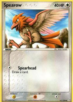 2006 Pokemon EX Crystal Guardians #61/100 Spearow Front