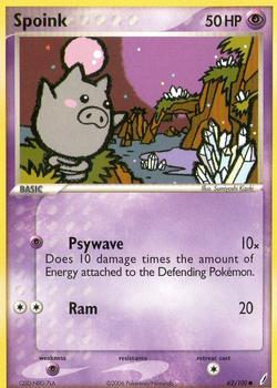 2006 Pokemon EX Crystal Guardians #62/100 Spoink Front