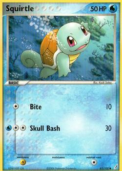 2006 Pokemon EX Crystal Guardians #63/100 Squirtle Front
