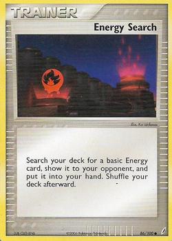 2006 Pokemon EX Crystal Guardians #86/100 Energy Search Front