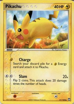 2007 Pokemon EX Power Keepers #57/108 Pikachu Front