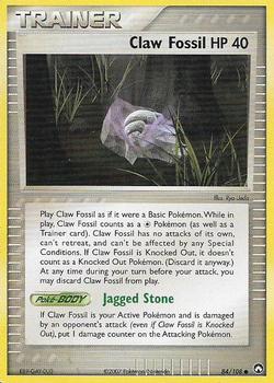 2007 Pokemon EX Power Keepers #84/108 Claw Fossil Front