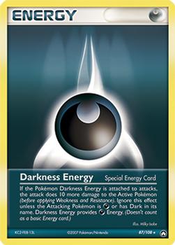 2007 Pokemon EX Power Keepers #87/108 Darkness Energy Front