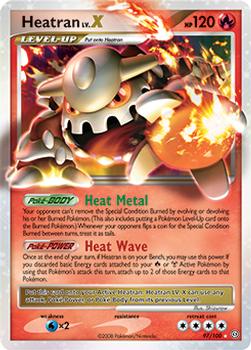 2008 Pokemon Diamond & Pearl Stormfront #97/100 Heatran LV.X Front