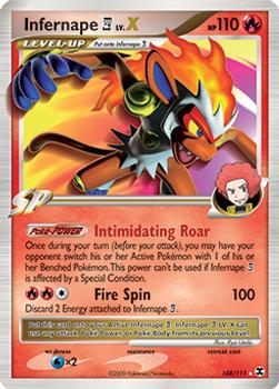 2009 Pokemon Platinum Rising Rivals #108/111 Infernape Pokémon 4 LV.X Front