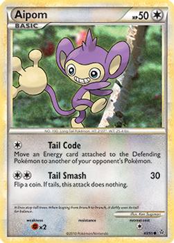 2010 Pokemon HeartGold & SoulSilver Unleashed #43/95 Aipom Front