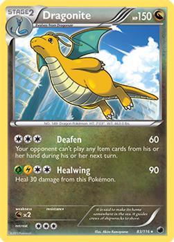 2013 Pokemon Black & White Plasma Freeze #83/116 Dragonite Front