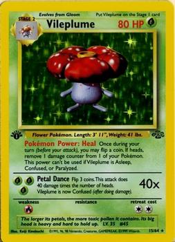 1999 Pokemon Jungle 1st Edition #15/64 Vileplume Front