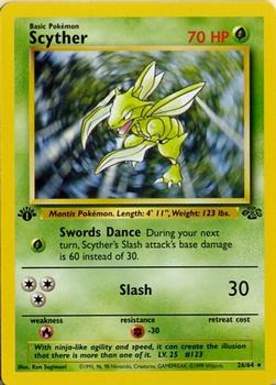1999 Pokemon Jungle 1st Edition #26/64 Scyther Front