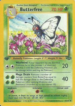1999 Pokemon Jungle 1st Edition #33/64 Butterfree Front