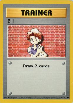1999 Pokemon Shadowless #91/102 Bill Front
