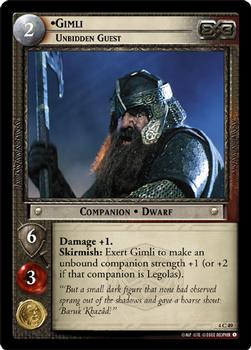 2002 Decipher Lord of the Rings CCG: The Two Towers #4C49 Gimli, Unbidden Guest Front