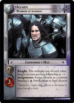 2003 Decipher Lord of the Rings Battle of Helm's Deep #5R31 Alcarin, Warrior of Lamedon Front